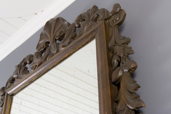 Baroque Style Carved Wooden Wall Mirror, 1930s-KEG-709543