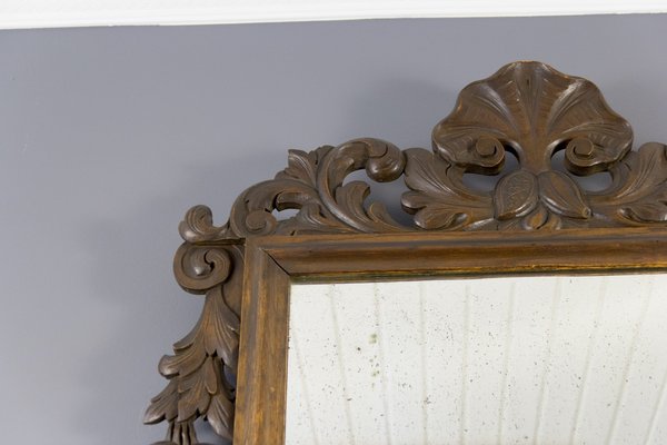 Baroque Style Carved Wooden Wall Mirror, 1930s-KEG-709543