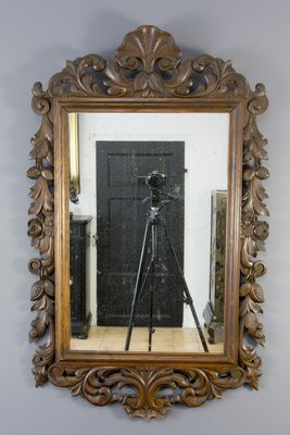 Baroque Style Carved Wooden Wall Mirror, 1930s-KEG-709543