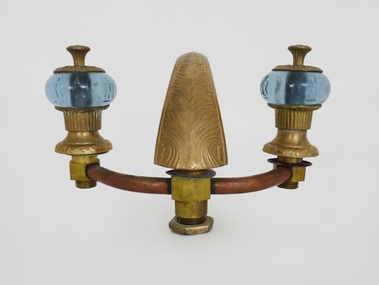 Baroque Style Faucet in Bronze and Blue-Violet Glass, 1960s-MZP-2027764