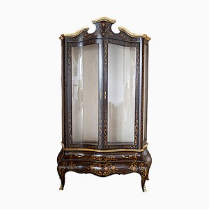 Baroque Style Inlaid Showcase with Floral Motifs, 1990s-IYX-1394722