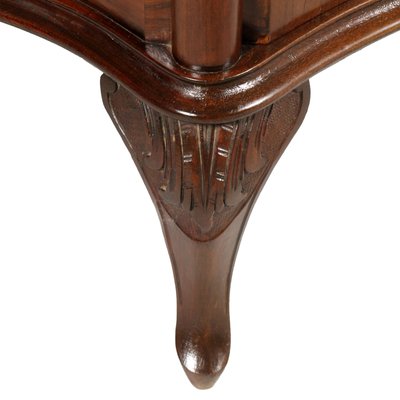 Baroque Style Italian Carved Walnut and Walnut Veneer Nightstands, 1920s, Set of 2-NJV-576424