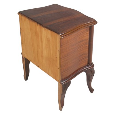 Baroque Style Italian Carved Walnut and Walnut Veneer Nightstands, 1920s, Set of 2-NJV-576424