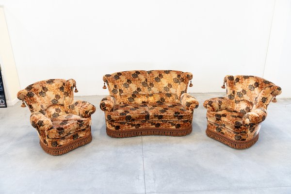 Baroque Style Living Room Set, 1970s, Set of 3-KNM-1769554