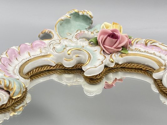 Baroque Style Mirror in Porcelain by Rudolf Kämmer, Thuringia, Germany, 1950s-CZ-1794509