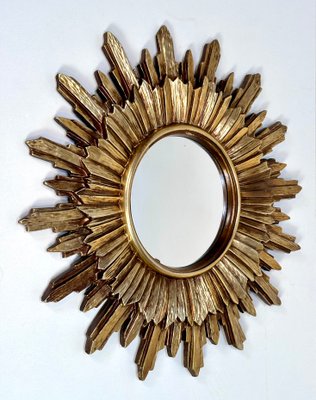 Baroque Style Sunburst Wall Mirror in Gilded Wood, France, 1930s-JP-2016362