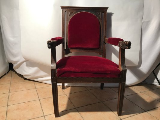 Baroque Style Throne Armchair, 1940s-WQQ-1131586