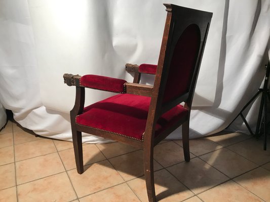 Baroque Style Throne Armchair, 1940s-WQQ-1131586