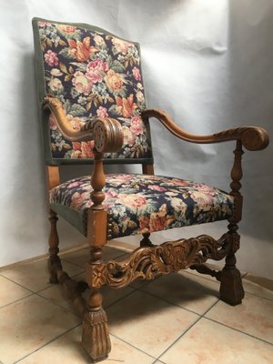 Baroque Style Throne Armchair, 1940s-WQQ-1005592