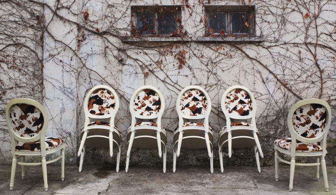 Baroque Style Wooden Dining Chairs, 1980s, Set of 6-KNM-858533