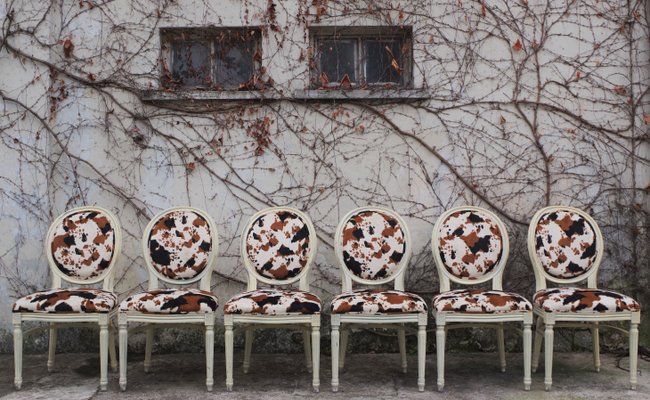 Baroque Style Wooden Dining Chairs, 1980s, Set of 6-KNM-858533