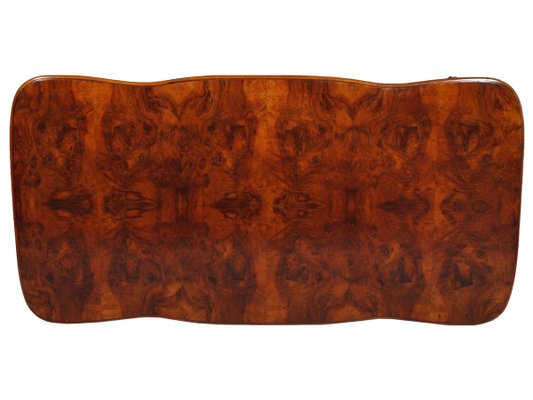 Baroque Venetian Burl Walnut and Hand-Carved Dining Table, 1930s-NJV-748560