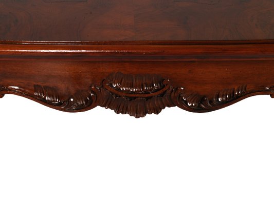 Baroque Venetian Burl Walnut and Hand-Carved Dining Table, 1930s-NJV-748560