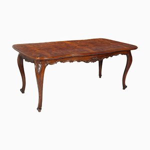 Baroque Venetian Burl Walnut and Hand-Carved Dining Table, 1930s-NJV-748560