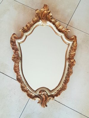 Baroque Wall Mirror in Gold-Plated Wood, 18th-Century, France-POM-1259015