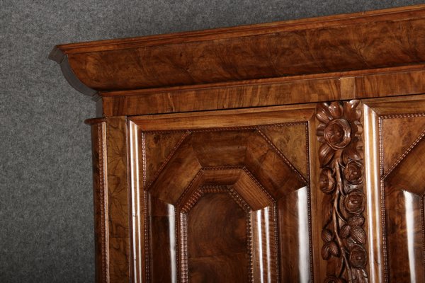 Baroque Walnut Cabinet with Carvings, 1700s-DXD-931670