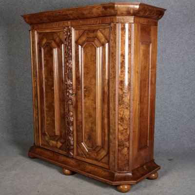 Baroque Walnut Cabinet with Carvings, 1700s-DXD-931670