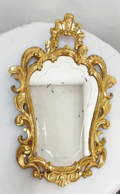 Baroque Wood and Gold Leaf Mirror, Spain, 1950s-RGF-1332895