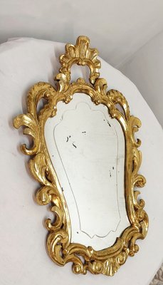 Baroque Wood and Gold Leaf Mirror, Spain, 1950s-RGF-1332895