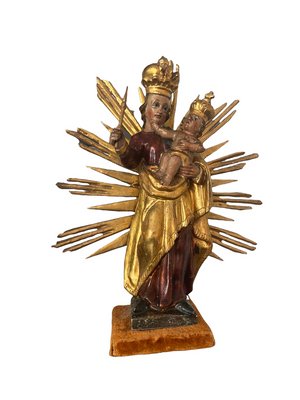 Baroque Wood Carved Radiation Madonna-SEI-1192056