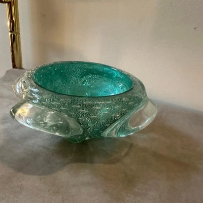 Barovier Green and Gold Bullicante Murano Glass Ashtray and Pestle, 1960s-NMK-1795488