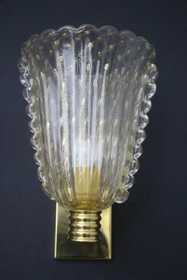 Barovier Murano Pulegoso Gold Glass Sconces from Barovier & Toso, 1990s-YF-1720616