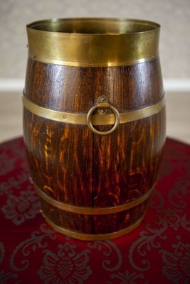 Barrel-Like Oak Umbrella Stand, Early 20th Century-CYY-2043576