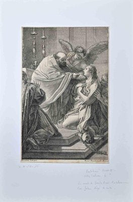 Bartolomei Rivalz, Saint Benedetto Luti, Etching, 18th Century-ZCI-1788527