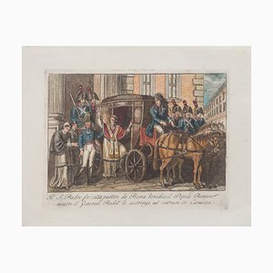 Bartolomeo Pinelli, Departure of the Holy Father from Rome, Etching, 1850-ZCI-885391