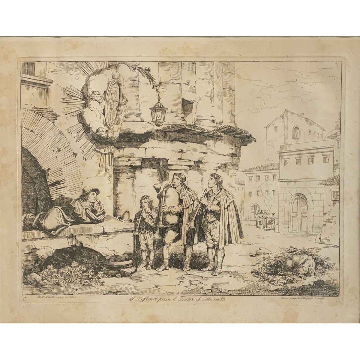 Bartolomeo Pinelli, Popular Costumes, 1831, Etchings, Framed, Set of 6