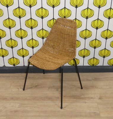 Basket Dining Chair in Rattan and Metal by Gian Franco Legler, 1950s-AFE-1811597