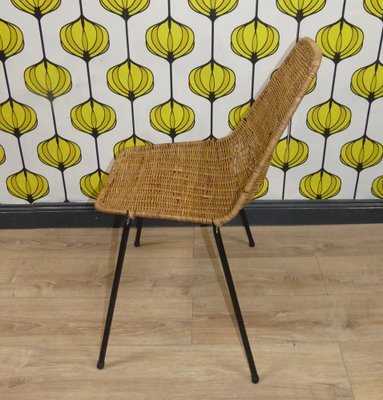 Basket Dining Chair in Rattan and Metal by Gian Franco Legler, 1950s-AFE-1811597