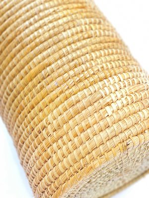 Basket in Rattan, Cooper and Brass, Italy, 1970s-UR-1005690