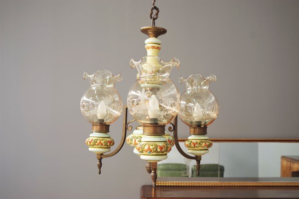 Bassano Ceramic Suspension Chandelier, 1950s-KNM-1385955