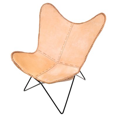 Bat Chair with Black Frame in Light Leather, 1980s-UY-1816958