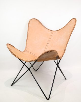 Bat Chair with Black Frame in Light Leather, 1980s-UY-1816958