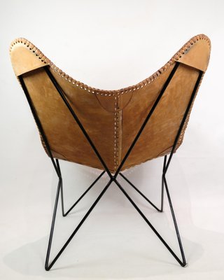 Bat Chair with Black Frame in Light Leather, 1980s-UY-1816958