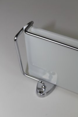 Bathroom Shelf in Chrome and White Marble Glass, 1950s-ZWH-1058467