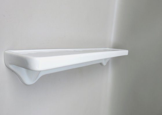 Bathroom Tray Wall Console in Porcelain White, 1950s-EY-1034881