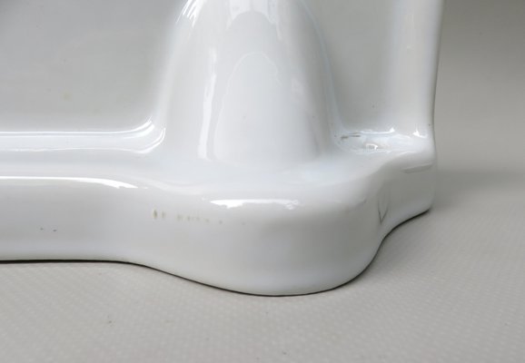 Bathroom Tray Wall Console in Porcelain White, 1950s-EY-1034881