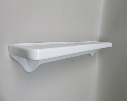 Bathroom Tray Wall Console in Porcelain White, 1950s-EY-1034881