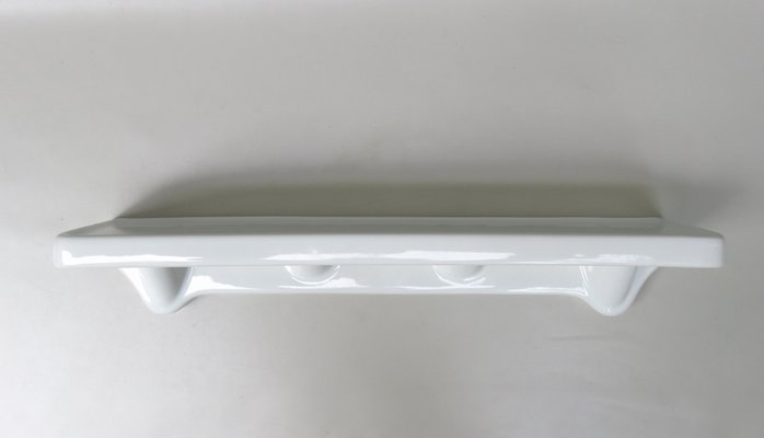 Bathroom Tray Wall Console in Porcelain White, 1950s-EY-1034881