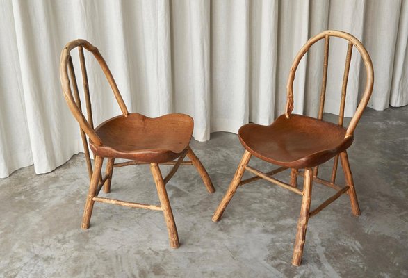 Bathsheba Side Chairs in Oak and Hazel by Richard Lee, UK, 1994, Set of 2-FEW-2042352