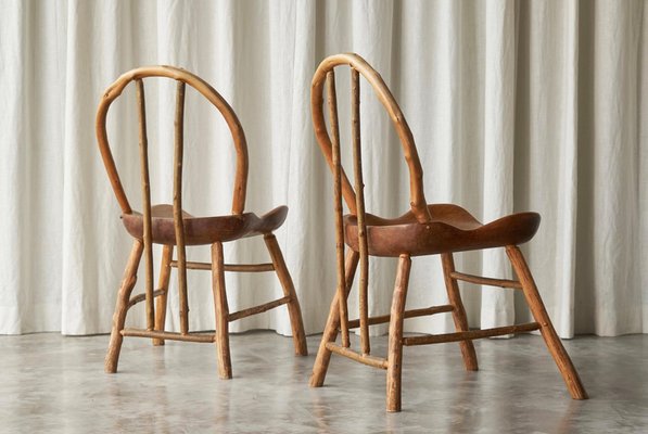 Bathsheba Side Chairs in Oak and Hazel by Richard Lee, UK, 1994, Set of 2-FEW-2042352