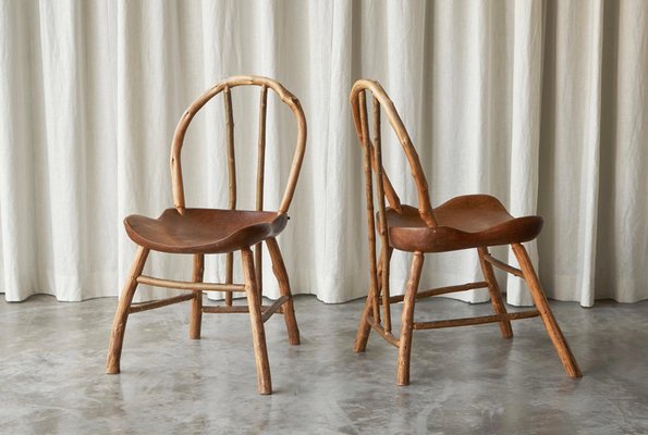 Bathsheba Side Chairs in Oak and Hazel by Richard Lee, UK, 1994, Set of 2-FEW-2042352