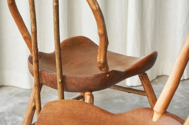 Bathsheba Side Chairs in Oak and Hazel by Richard Lee, UK, 1994, Set of 2-FEW-2042352