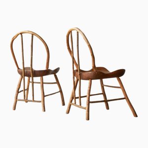 Bathsheba Side Chairs in Oak and Hazel by Richard Lee, UK, 1994, Set of 2-FEW-2042352