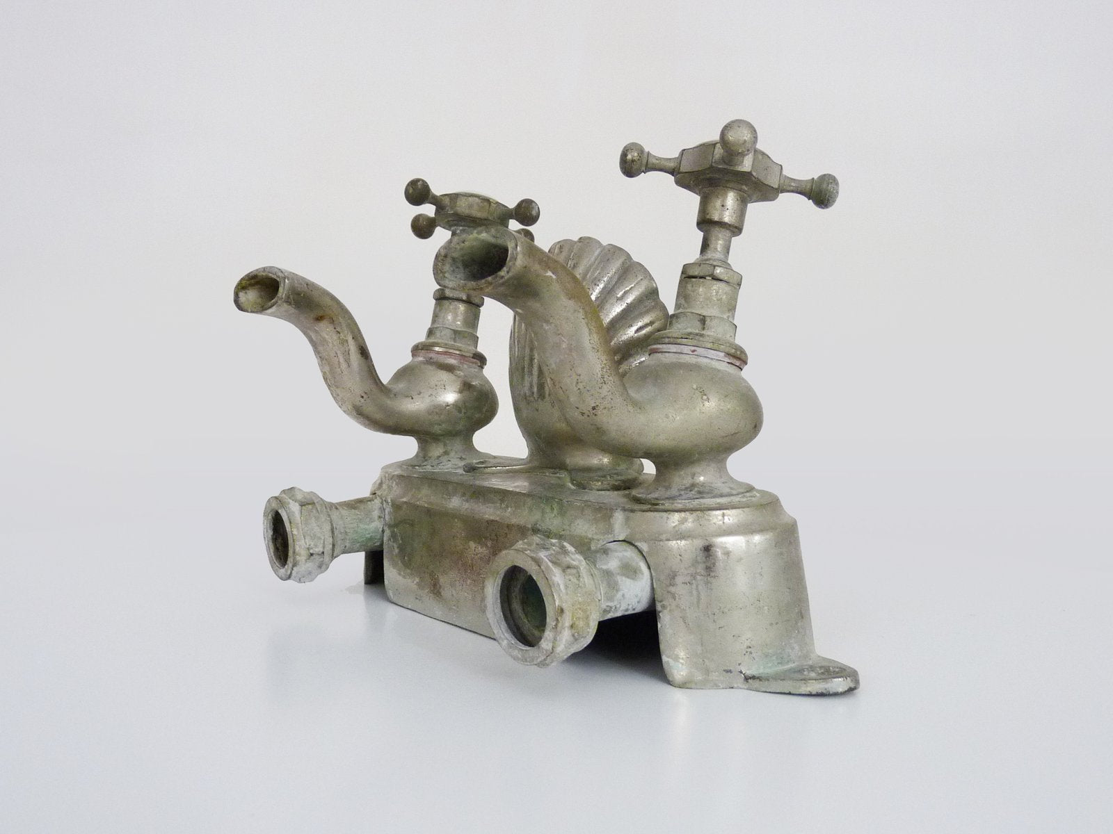 Bathtub Tap in Silver Bronze, 1930s