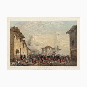 Battle of Melegnano - Original Hand Colored Lithograph by C. Perrin - 1850 ca. 1850 ca.-ZCI-758447