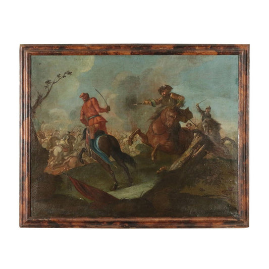 Battle Scene, Oil on Canvas, 17th-Century